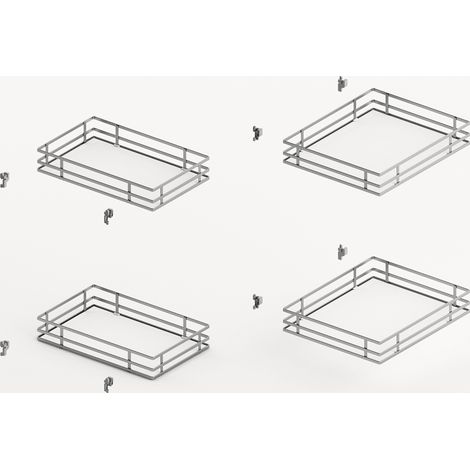 Hettich Goro Eckschrank Tablarset 400 TB450 verchromt/weiss