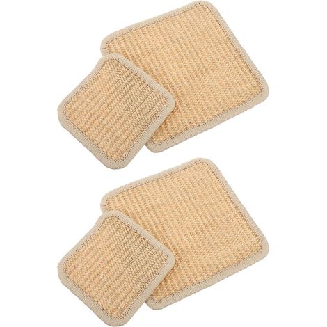 Lot de 4 dessous de plat en sisal et rotin, ronds, kaki (1/5)