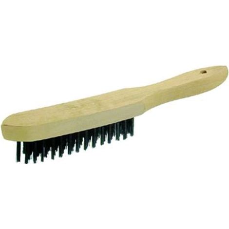 Spazzole In Acciaio Manico Legno Tipo Curvo Art.18 4 Ranghi Cf.30Pz