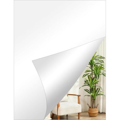 Miroir mural rectangulaire en acrylique résistant aux chocs 7 mm d'épaisseur, 40 x 30 cm, livré avec 18 rubans adhésifs double face pour chambre à coucher, salle de bain (1/5)