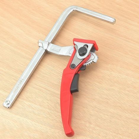 Set mit 2 Schnellspannklemmen für Führungsschienen, Ratschentischklemmen, Schnellspannklemmen mit 160 mm Spannweite und 60 mm Ausladung (1/3)