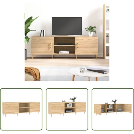 vidaXL TV-Schrank Sonoma-Eiche - TV-Schrank Sonoma-Eiche 150x30x50 cm Holzwerkstoff (1/5)