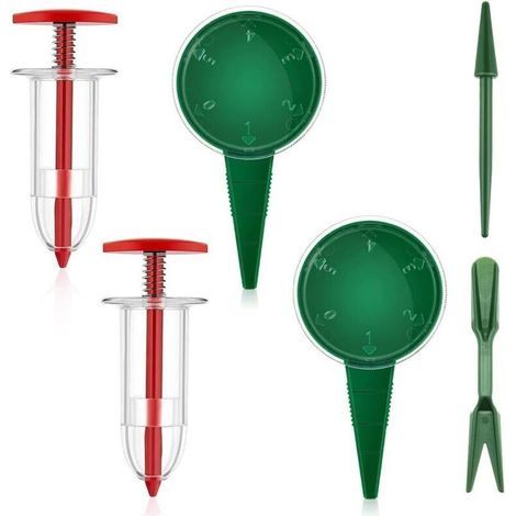 Dispensador de semillas portátil de 6 piezas con precisión para siembra de hortalizas, jardinería y agricultura urbana. (1/5)