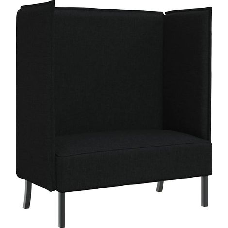 Canapé  Sofa à Haut Dossier 101cm Noir tissu (1/5)