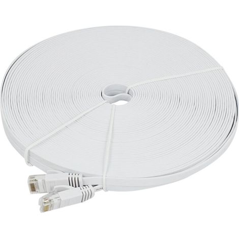 Câble Ethernet Cat 6 100 Pi (30 MèTres) Cordons de Brassage LAN pour RéSeau Internet Plat et Mince, Fil D'Ordinateur Haute Vitesse Cat6 (1/4)