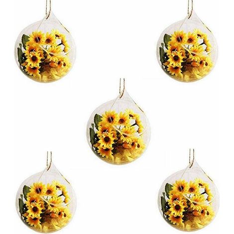 VURAHOME - 5Pcs Vase Suspendu en Verre à Suspendre pour Boule Chauffe-Plat ou Bougie en Forme de Cactus Transparent 10cm (1/5)