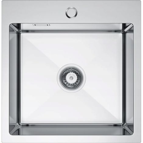 Évier Nayes à une cuve 46x45 satiné avec distributeur (1/5)