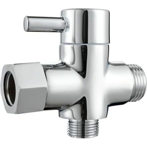 Pair Robinet WC 3 Voies en Laiton Valve Inverseur de Douche 3/8\" pour Toilette, Chromé Z-V-D