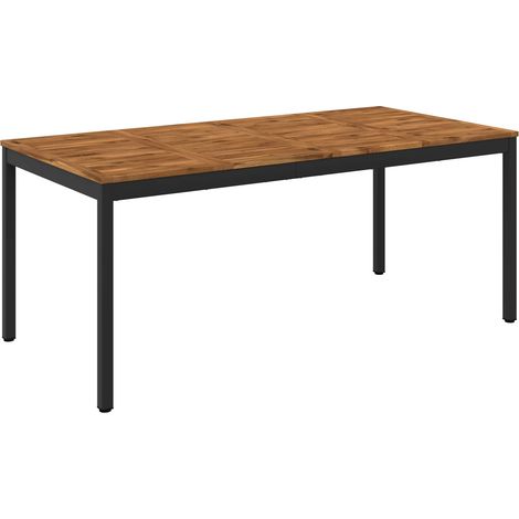 Tavolo da cena da giardino Naturale e Nero 180 x 88,5 x 75 cm vidaXL