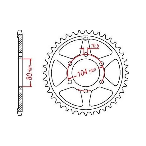 Couronne Acier Kawasaki - 530 - 41 Dents - Similaire JTR488 - Made in Germany