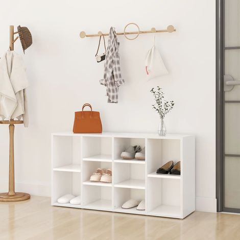 Banc à chaussures,Meuble d'entrée,Banc de Rangement Blanc 103x30x54,5 cm Aggloméré -BV71261 (1/5)