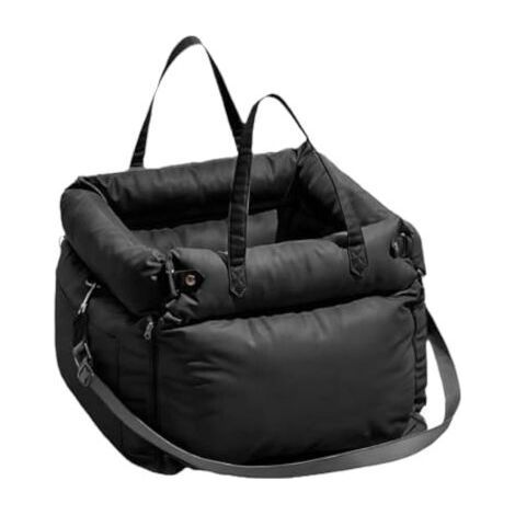 Siège Auto pour Chien et Chat, Housse en Cuir PU Imperméable avec Poches de Rangement, Noir (1/5)