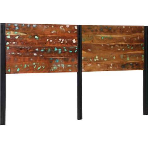 Kopfteil 180 cm Altholz Massivholz und Eisen