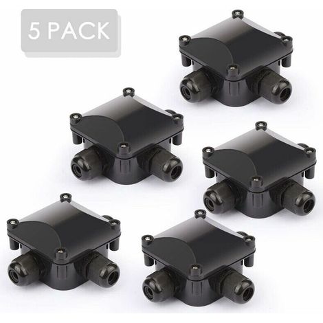 royaluxe -5 boîtes de dérivation étanches IP68 - Boîte de distribution extérie étanche, Connects de câbles, Câble de terre - 3 broches - Boîte de distribution extérie de jardin (1/5)