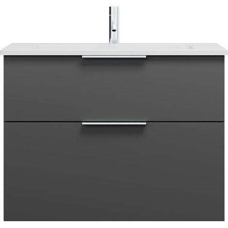 burgbad Eqio lavabo en fonte minérale avec meuble sous-lavabo,