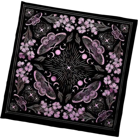 Tapisserie carrée divinatoire, motif étoile et fleur, nappe astrologique, tarot, fournitures de sorcellerie, 75 x 75 cm (1/5)