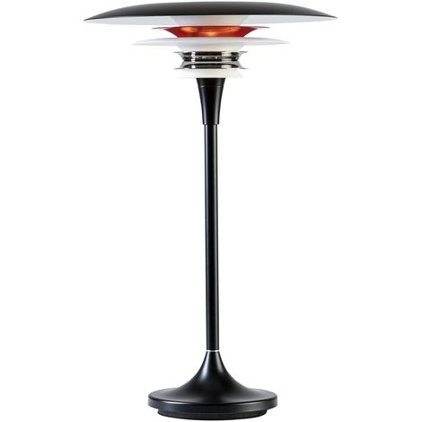 Diablo Lampe de table moderne DaVinci 30 cm noir mat, rouge brillant, interrupteur sur cordon 1x G9