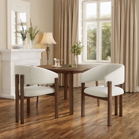 2 sillas de comedor de metal con aspecto de madera, cómodas y transpirables, adecuadas para comedores, salas de estar, cafeterías, estilo moderno, tela de lino, color nogal. (1/5)