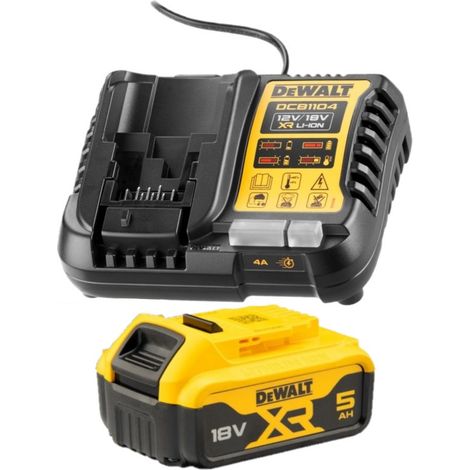 Dewalt DCB1104P1-QW Pack 1 X 5.0 Ah Batterie - XR - 18V - Li-Ion + Chargeur