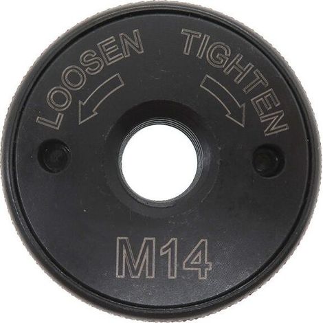 Écrou de serrage rapide SDS Clic M14,- pour toutes les meuleuses d'angle AEG, Black & Decker, Dewalt, Flex, Hitachi, Metabo, Makita, etc. (1 écrou de tension), noir (1/5)