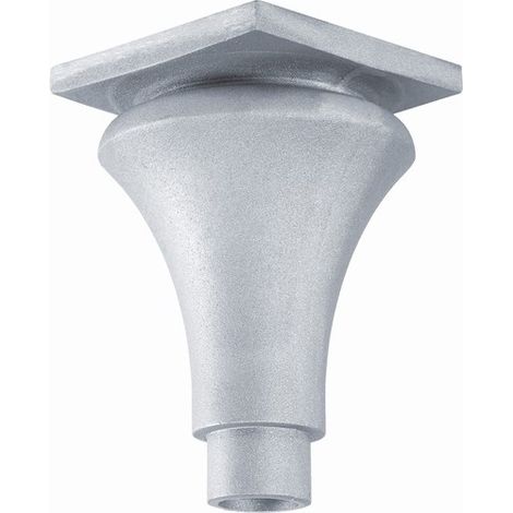 Base ou chapiteau avec socle, forme trompette - Hauteur 235mm base largeur 180mm pour tube Ø80mm - Aluminium - DECO FER FORGE