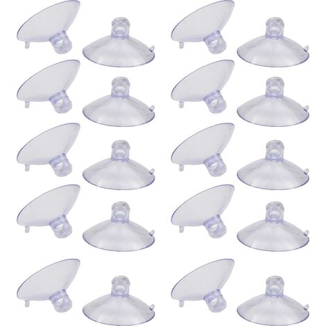 Petites ventouses transparentes en plastique - Lot de 20, ventouses transparentes à tête champignon de 35 mm (1/5)