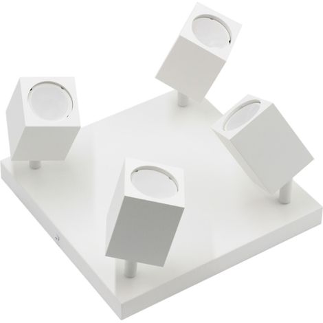 Plafonnier blanc mat 4 spots GU10 Quantus IdeaLED ID-6114 (1/3)