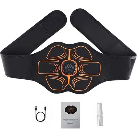 Elektrisches Bauchmuskelstimulationsgerät (EMS), Trainingsgürtel, Heimfitnessgerät, Fitnessgerät, Massagegerät zur Gewichtsreduktion, Taille, Bauch, USB-Ladefunktion, AquaForge-Set