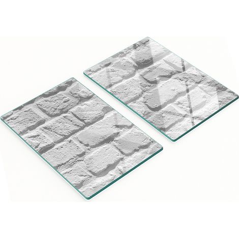 Tablas de cortar decorativas de vidrio templado con diseño de pared de ladrillo, 2x40x52 cm. (1/5)