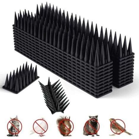 Anti-Pigeons en Plastique,Pic Anti Pigeon,Anti Oiseaux Plastique,Pic Anti Chat pour FenêTre,Repulsif Oiseaux pour Effrayer Pigeons,Corbeaux,Moineaux,pour Balcon,ClôTure,Jardin(Noir)