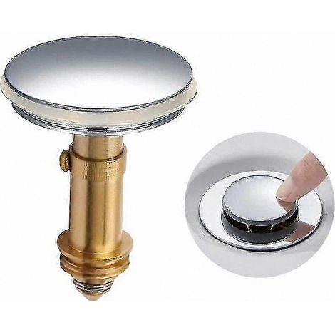 Bouchon de vidange chromé à clapet pour éviers de cuisine et de salle de bain, bouchon clic-clac de 38 mm (1/5)