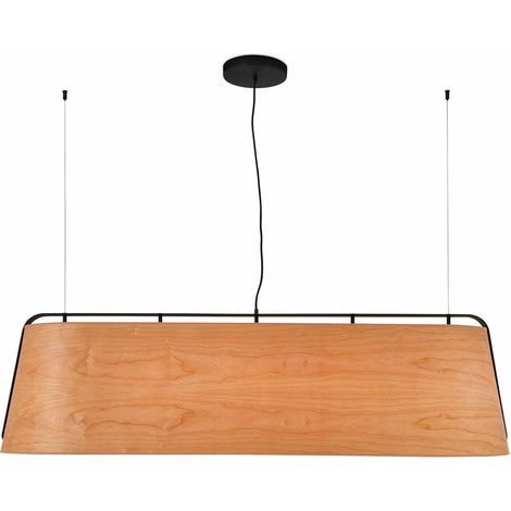 Faro Stood - Suspension à 5 ampoules au plafond noir et bois de cerisier, E27 (1/5)
