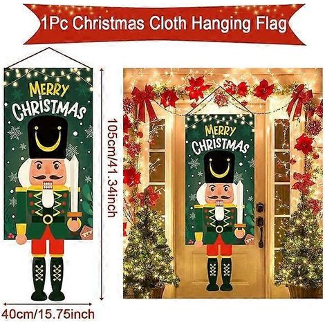 Décoration de Noël suspendue : guirlande, bannière, décoration de porte, ornements de Noël, cadeaux de Noël, Nouvel An, kaki foncé (1/5)