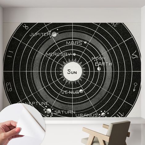 Papier peint adhésif décoratif pour salon chambre et cuisine Facile à poser avec colle Diagramme cosmique 152x104 cm (1/5)