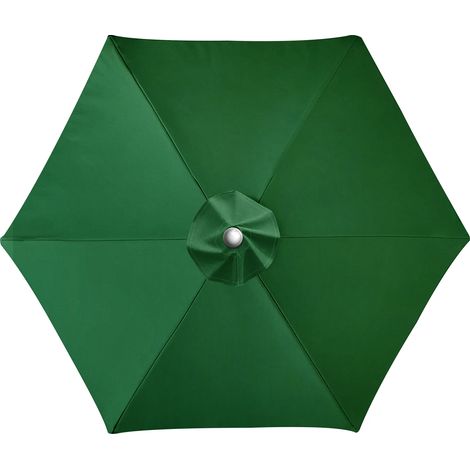 (Vert, 2M, 6 côtes) Tissu en polyester, tissu de remplacement pour parasols de terrasse extérieurs, imperméable et pare-soleil. (1/5)