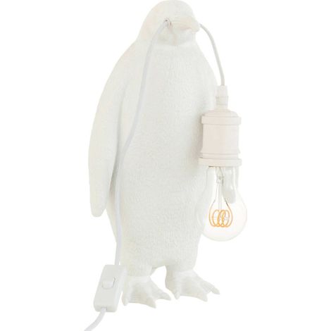 Lampe pingouin blanche en résine design pour décoration chaleureuse - Blanc mat élégant (1/5)