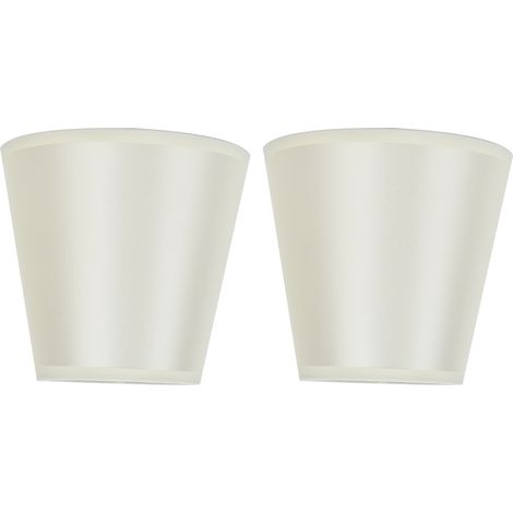 2 pièces Abat-jour en tissu moderne, lampe murale à clipser pour ampoule E14, couleur beige (1/5)