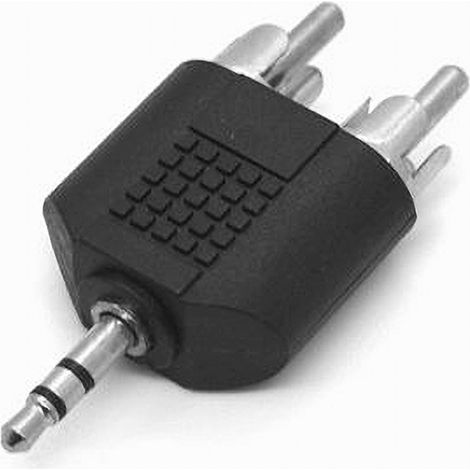 Trade Shop - AUDIO SPLITTER 2 RCA MASCHIO AD AUX 3.5 MM MASCHIO C-049 -