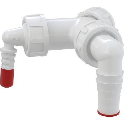 Alcadrain P149Z Doppelanschluss komplett G1" 8–23 mm Schlauchanschluss mit Rückschlagklappen (1/3)