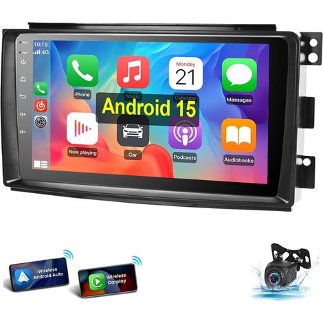Autoradio Android 15 avec navigation GPS et Apple CarPlay pour Smart Fortwo 451 (2005-2015) 05-10 A 1+32G CAM (1/5)