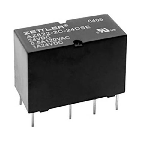 Zettler Electronics AZ822-2C-5DSE Relais pour circuits imprimés 5 V/DC 2 A 2 inverseurs (RT) 1 pc(s) (1/2)