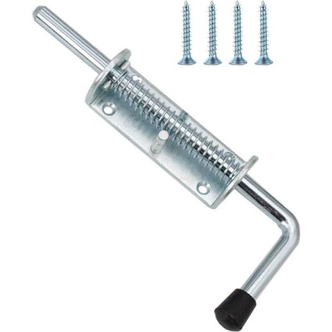 Loquet à Ressort, 220 mm, Verrou à Barillet en Métal avec Poignée, Goupille de Loquet à Ressort pour Portail de Cour, Abri de Jardin, Remorque, Garage (1/5)