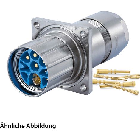 HUMMEL SET inkl. Kontakte M23 Hybrid Wanddurchführung, Crimpeinsatz gerade Polzahl 3+4+4+PE, Stift Vorder- oder Hinterwand, Klemmbereich 7,0mm - 12,0mm - 1 Stück