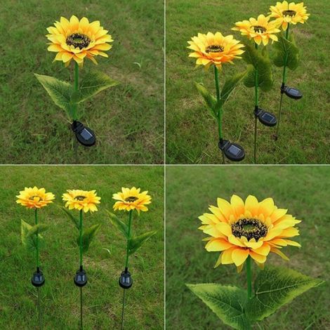 Lampe Solaire - Tournesol - 20 LED - Étanche IP65 - Pour Jardin Extérieur - Par 2 (1/5)