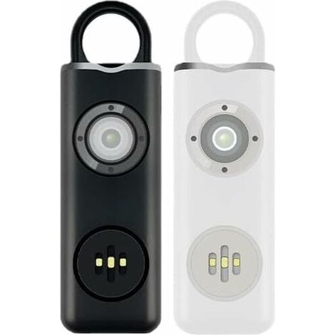 Green Mobility- Alarme personnelle, sirène puissante 130 dB avec lumière LED stroboscopique SOS, mousqueton, câble de charge, sirène de sécurité sonore pour femmes, hommes, enfants, personnes âgées (b (1/5)