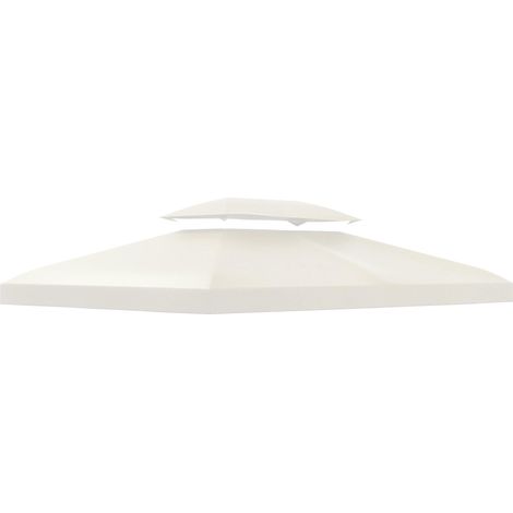 Toit de Rechange pour Tonnelle Crème 3 x 4 m, adapté pour l'extérieur, résistant aux intempéries, protection UV optimale