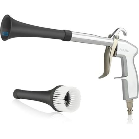 Pistolet de nettoyage de voiture, pistolet à air haute pression avec 2 buses, kit de nettoyage intérieur de voiture pour tapisserie, tapis, siège, fonctionne avec compresseur d'air (1/5)