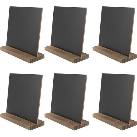 6er-Pack rustikale Kreidetafeln mit Holzständer, 6 x 5 Zoll (15 x 13 cm)