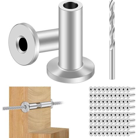 Adecuado para 80 fundas protectoras de acero inoxidable, apto para barandillas de cable de acero de 1/8 de pulgada, material T316 de grado marino, utilizado para proteger postes.