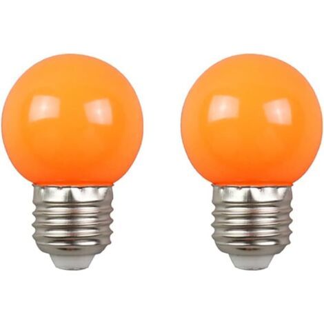 Cache ampoule E27, 2W, ampoule LED Edison, ampoule couleur orange pour golf, patio pour fête, noël, paquet de 10 [Classe énergétique E] (1/5)